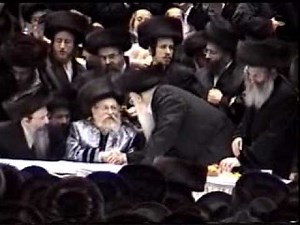 Bobov Rebbe Zt"l at Wedding of Bobov Rebbe Shlita Son