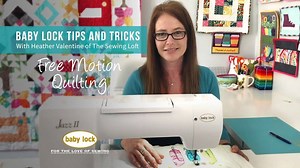 Watch this short video featuring Heather Valentine from The Sewing Loft as she shares a few tips to free motion quilt using the Baby Lock Jazz II. Discover the Baby Lock Jazz II: http://bit.ly/2W5PhpT | Baby Lock USA & Canada