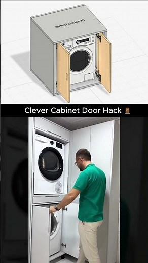 Smart or Overengineered Cabinet Door? 😎 #engineering #technology #door