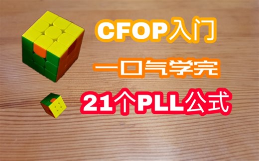 【坠落天空】CFOP入门教程 轻松转进15秒 第4集 一口气学完21个PLL公式 分为两大类 3小类 由易到难讲解 逐个击破 事半功倍