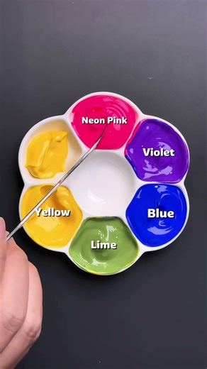 🩷💙💛Mix 3 Primary Colors #sunart #satisfying #mixingcolors #asmr