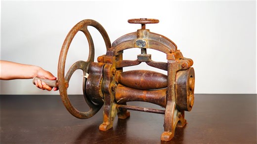 Rusty leather press restoration