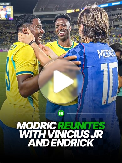 An emotional Real Madrid reunion 🥹🤗 🎥 433 and roadto26usa #realmadrid #vinicius #endrick #modric #brazil