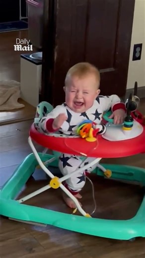 Golden Retriever and baby compete in crying contest