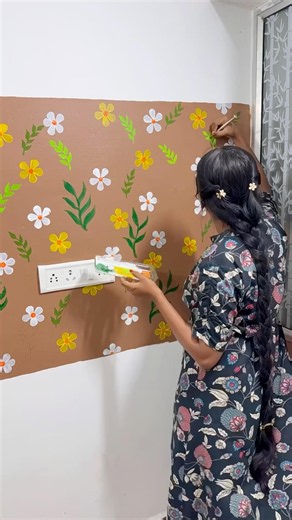 Simple wall art tutorial 🎨🖌️#wallart #paint #simpleart #wallpainting #painting #art #drawing