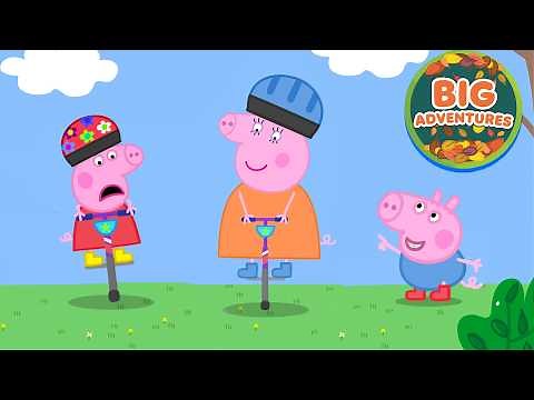 Peppa Pig’s NEW Jumping Stick Toy Adventure! 😲 Outdoor Day Out | Full Episodes | Kids Cartoon 49 Min