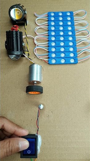 Powering Fog Light & Strip LED Using Mini Drone Motor #tech #drone #innovation