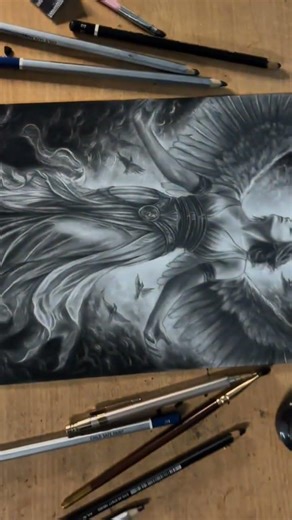 beautiful angel drawing #artistdrawing #art
