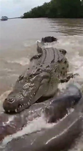 황소상어 vs 나일악어 (아프리카 강 하구) [Bull Shark vs. Nile Crocodile (African River Estuary)]