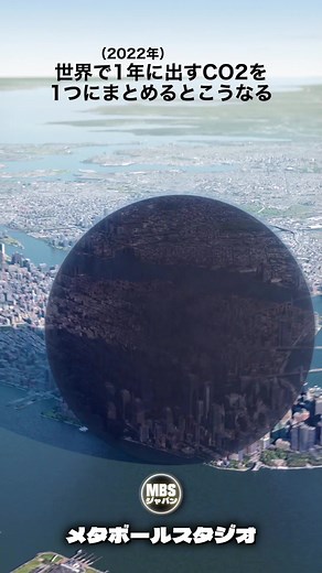 世界で1年に出す二酸化炭素を1つにまとめるとこうなる #メタボールスタジオ #環境 #地球 #二酸化炭素 #CO2 #温室効果ガス #空気