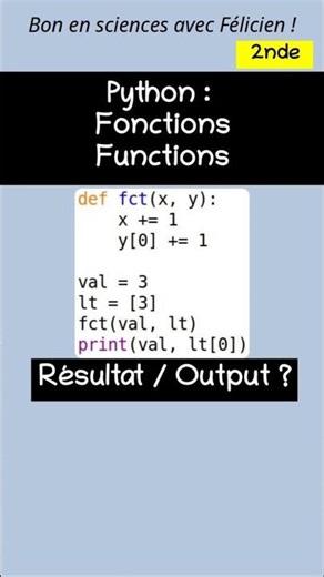 Python : Fonctions / Functions (ep. 21). #shorts #python #pythonprogramming #programmationpython