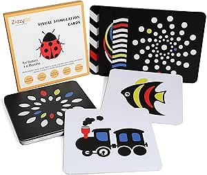 Amazon.com: High Contrast Baby Flash Cards: 50 Pages Black and White Visual Stimulation Flashcards with Colors for Newborns 3-6 Months, Brain Development Toys for Infant : Toys & Games