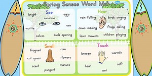 Spring Senses Word Mat