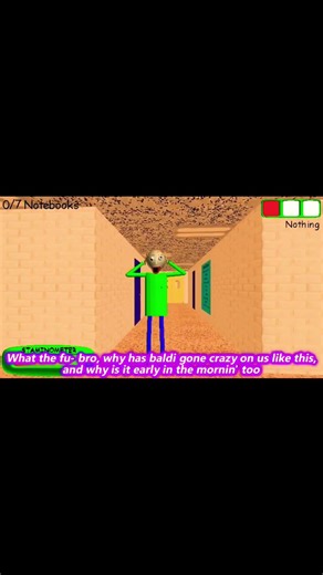 Baldi lost his ruler and has crashed out fully, #baldi #baldisbasics #gameplay #viral #gaming