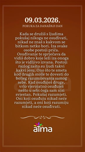 ATMA Poruka dana 9.3.2026.