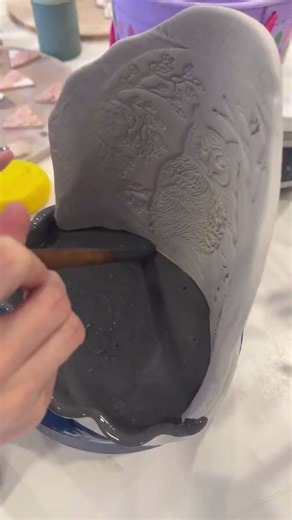 Glazing an Owl Luminary! Learn how to make your own on the ClayShare app! #madewithclayshare