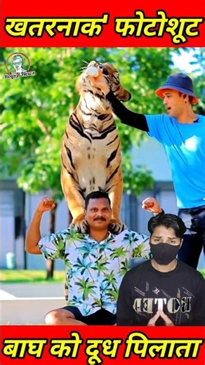शख्स ने करवाया ऐसा 'खतरनाक' फोटोशूट, देखते ही निकल गई लोगों की चीख #photoshoot #tiger