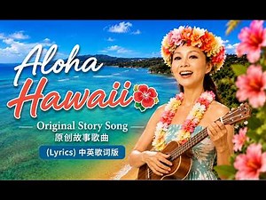 4K🌺 Aloha Aloha Hawaii 🌴 A True Story Inspired Original Song | Sing AlongI Hawaii musicI原创故事歌曲中英字幕
