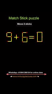 5.4K views · 17 reactions | Move Exactly two match sticks to make this correct Equation #matchsticks #puzzles #puzzlechallenge #matchstick #Grade11 #puzzlemath #sticks #matchstickpuzzle #mritunjaylectures #puzzleaddict #puzzle #Puzzles #puzzled #puzzledesign | Mritunjay Lectures | Facebook