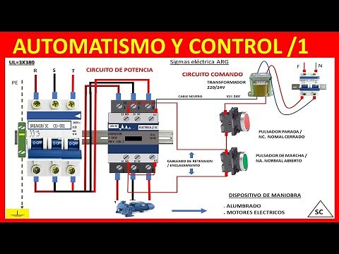 automatización arranque parada de motor trifásico, diagrama de conexión