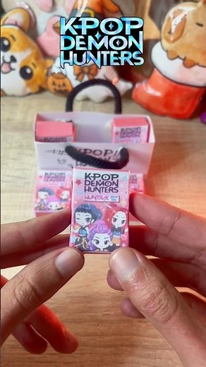 Diy mini kpop demon hunters blind box 💜🖤 #diy #kpopdemonhunters #cute #papercraft #blindbox