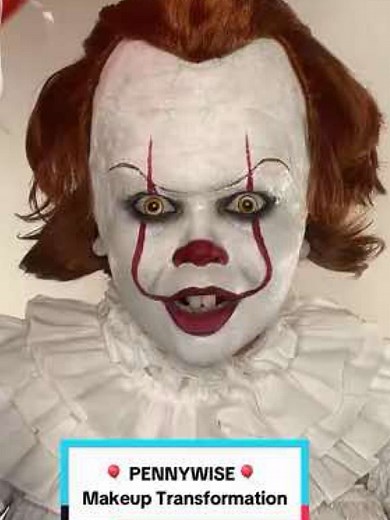 Pennywise Makeup Transformation for Halloween