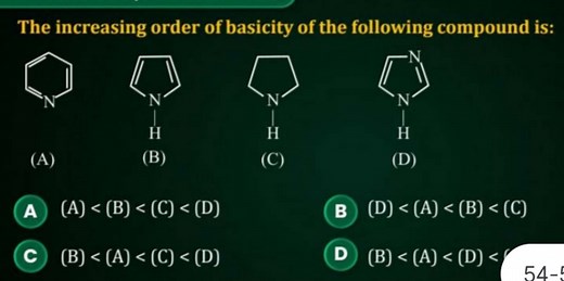 Question: Increasing order of basicity of the following compoun... | Filo