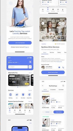 Laundry Service Booking App UI Design | Figma | Laundry App | Laundry Services | UIUX Design | App