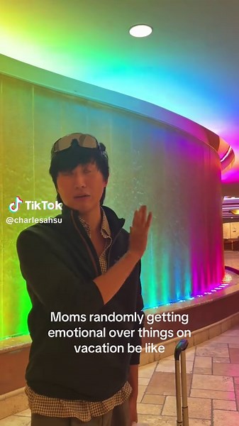 So that’s actually just a rainbow waterfall #charleshsu #mom #comedyvideo #hotel #vacation
