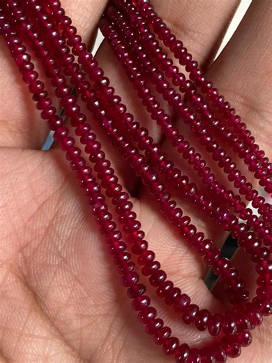 AAA Ruby Rondelle Beads, 16 Inch Strand Red Ruby 2.30mm - 4.30 Mm Smooth Rondelles Bead Strand - Etsy