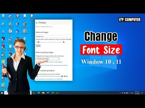 ကွန်ပျူတာမှာ Font Size အကြီး/အသေး ပြင်နည်း #windows #computer ‪@e2pcomputer‬