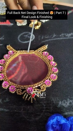 Net Aari Work Part 7 | Full Back Net Design Completed | Final Finishing Tutorial #aaribusiness #sare