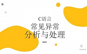 C语言常见异常分析与处理 程智舟