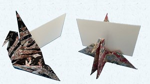 【折り紙　簡単】鶴の席札/カード立て/カードスタンド　How to Make Origami/crane/card/Seat Tag – Kiinoji Workshop(きーのじワークショップ)