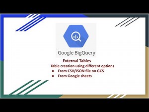 GCP Big Query Create and query External Tables |GCS files |Google Sheets