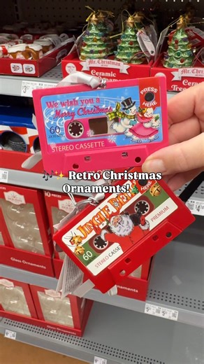 4K views · 14 reactions |  These retro Christmas ornaments are giving all the nostalgic feels! ✨ From cassette tapes and jukeboxes to mini blow molds — some even play music!  Such a fun blast from the past for your tree!  Which one’s your favorite throwback?  #RetroChristmas #HolidayDecor #ChristmasTreeDecor #VintageVibes #NostalgicChristmas #fblifestyle #HolidayMagic #ChristmasFinds #HolidaySeason #Christmas #Christmas2025 | YWM Family | Facebook