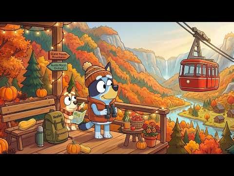 Bluey Lofi Autumn Escape 🎄 Calming Music for Stress Relief