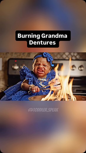I told that old lady I don’t wanna go, so now she gone be sounding like Daffy Duck in front of the whole congregation at church because you gonna listen to me! #fblifestyle #viral #fyp #ai #trending #funny #baby #hilarious #reels #aibaby #explore #dentures | Toddler Speaks