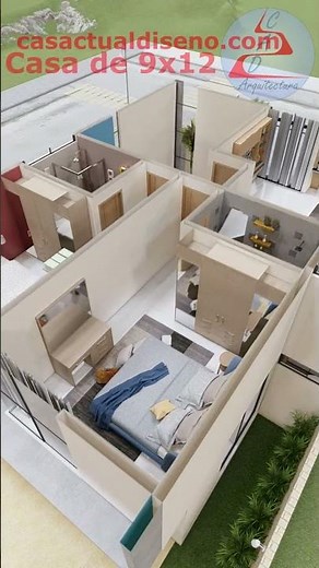 CASA 9x12 DOS Pisos con 4 Habitaciones #casa #casasecologicas #arquitectura