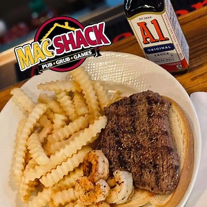 Friday is Steak Day at the Mac Shack! $11.99 for steak sandwich and a side. Add grilled shrimp for $3.99 or smother it in mushrooms and onions for $1.49.  Mac Shack (Upper Level) | Valley West Mall | Facebook