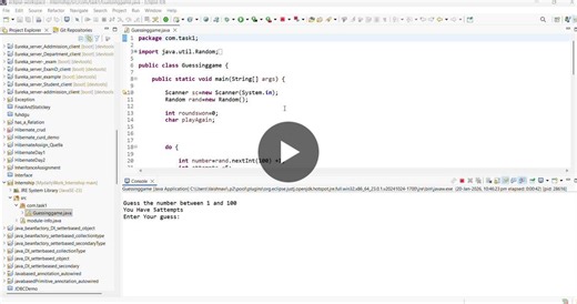 #mydailywork #javadevelopment #corejava #internship #numberguessinggame #learningbydoing | Vaishnavi rajendra Patil