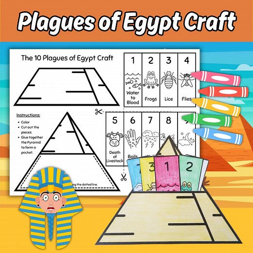 The Ten Plagues of Egypt Printable Bible Story Craft for Kids Sunday School Lesson Moses Bible Story Coloring Activity for Children's Church - Etsy