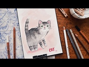 Learn to Draw Your Cat! Watercolor + Pencil Tutorial