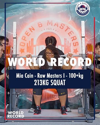 USA Powerlifting® (USAPL) on Instagram: "Mia Cain crushes 213kg for a World Record Squat!"