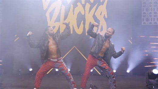 Big-money pyro for the Young Bucks tonight as they enter the 4-way ladder match for the #AEW World Tag Team Titles! Watch #AEWAllOut LIVE on HBO Max | All Elite Wrestling