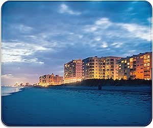 Myrtle Beach Desk Pad, Mouse Pads Soft Smooth Surface and 3mm Anti-Slip Rubber Base, Keyboard and Mousepad Desk Mat with Stitched Edge for Gaming and Office Desk Mat, 9.5 X 7.9 Inch