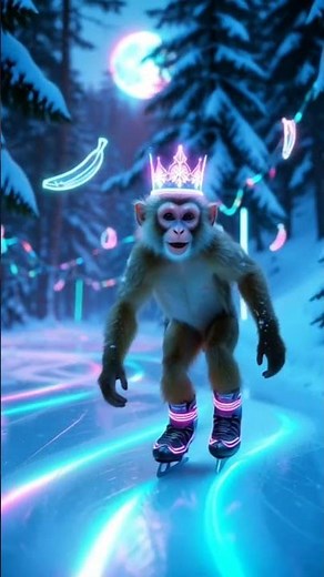 monkey ice scating