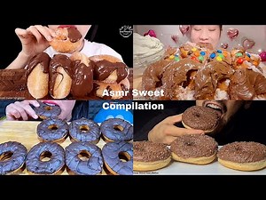 ASMR Crispy Chocolate Donuts Compilation | No Talking | Only Bits | ASMR Mukbang | ASMR Food