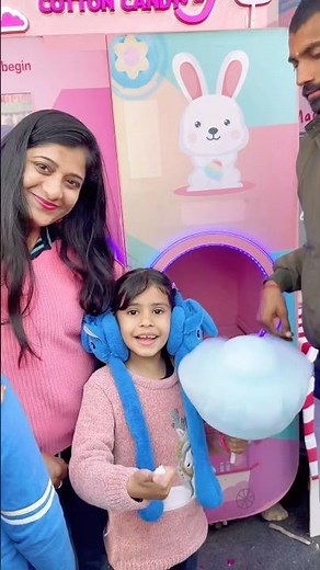 Abha ne machine se bnai flower cotton candy 😱❤️ #shorts