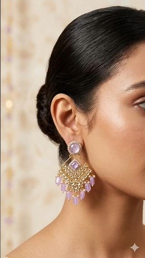 DIY lavender party wear Earrings ✨ | #shorts #yt #diy #trending #viral #handmade